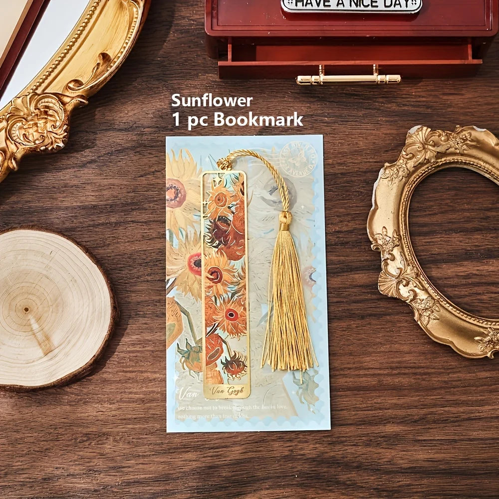 ArtMark Van Gogh Irises — Brass Metal Bookmark