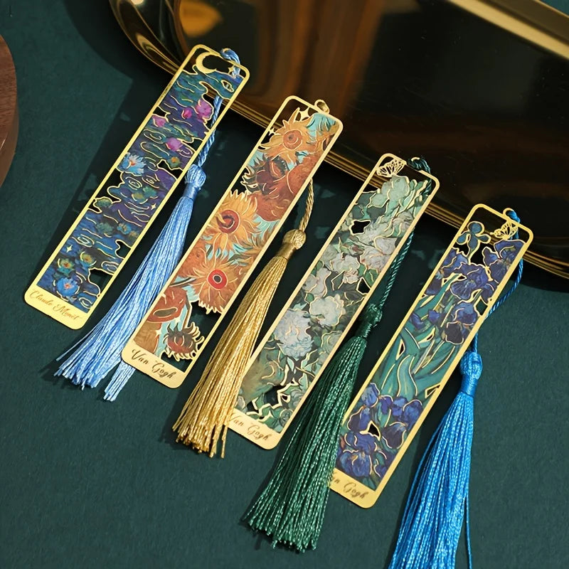 ArtMark Van Gogh Irises — Brass Metal Bookmark