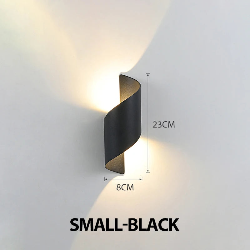 TwistGlow — Spiral Outdoor LED Wall Sconce