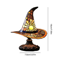 WitchHat Stained Glass Lamp — Mystical Tiffany-Style Decor
