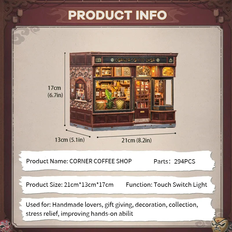 Corner Coffee Shop DIY Book Nook Kit