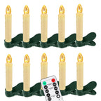 Clip On LED Candles for Christmas Tree with Remote and Timer, Flameless Mini Taper Candles, Scandinavian