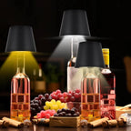 Wine Bottle Lamp Cordless Rechargeable, Bottle Top LED Light, Touch Dimmable 3 Colors, Gift