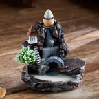 Backflow Incense Burner Waterfall, Smoke Fountain Incense Holder Home Decor, with Incense Cone Packs