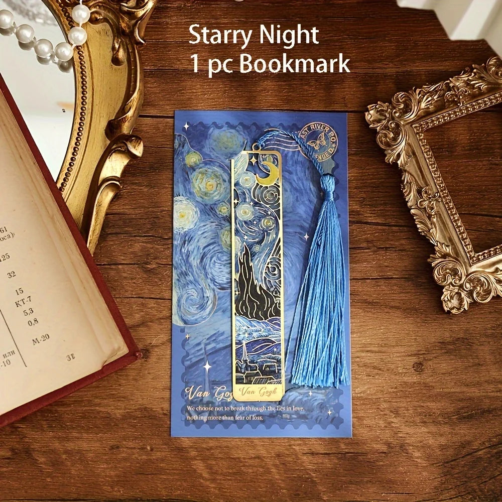 ArtMark Van Gogh Irises — Brass Metal Bookmark