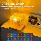 WaveGlow RGB Ocean Wave Projector Lamp — 16 Colors, Rotating, Rechargeable, Remote, USB-C