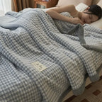 Chunky Chenille Knit Throw Blanket, Soft Handmade Knitted Blanket for Couch and Bed, Machine Washable