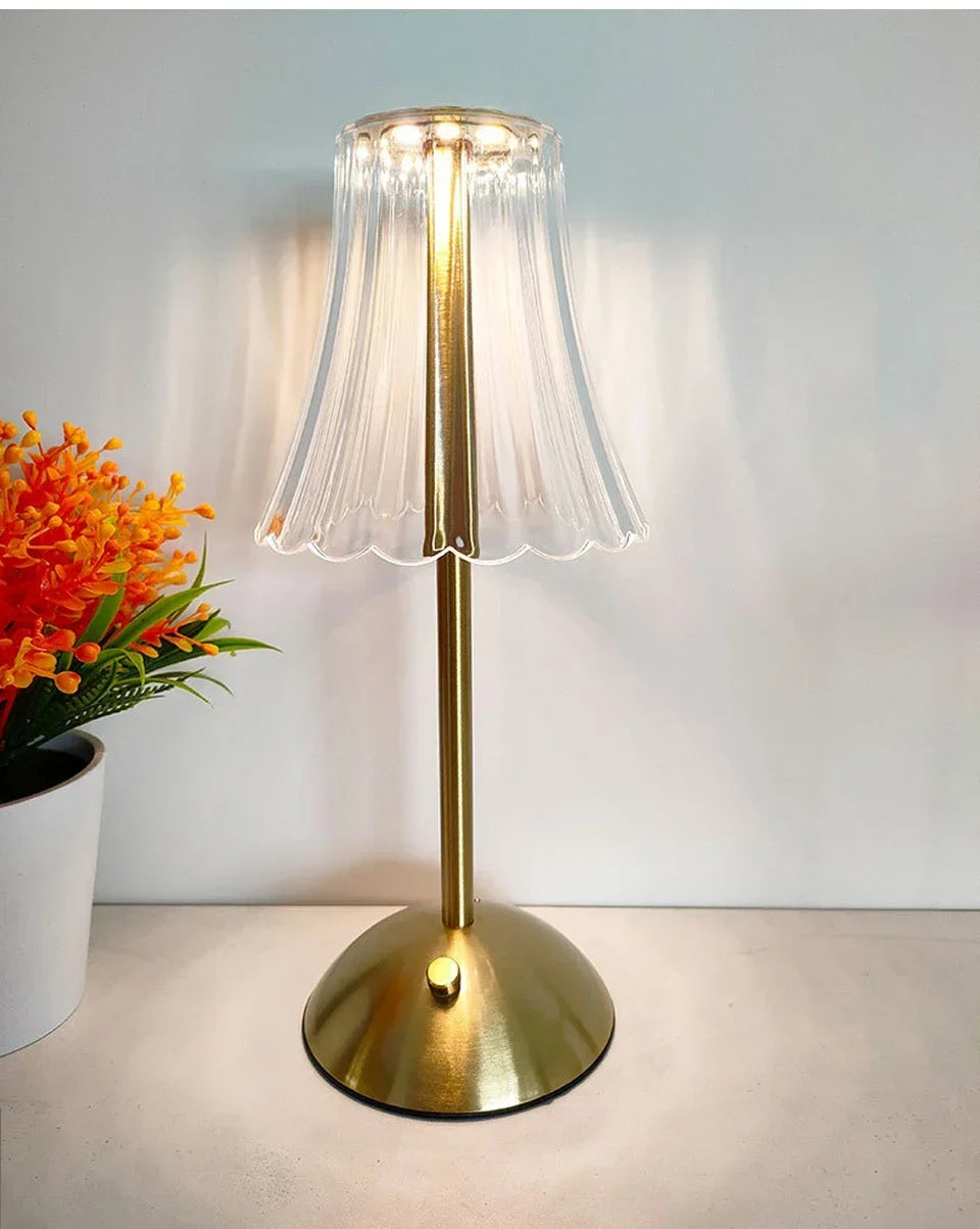 StarGlow Crystal Cordless Table Lamp — Touch Dimmer