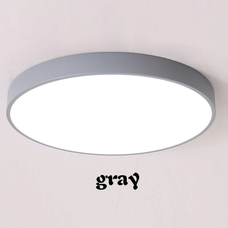 SlimGlow Ultra-Thin LED Ceiling Light — Flush Mount, 3 Colors, Multiple Sizes & Finishes