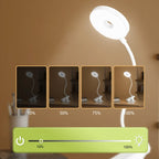ClipGlow Rechargeable LED Desk Lamp — Clip-On, Touch Control, Dimmable, USB-C, Eye Care