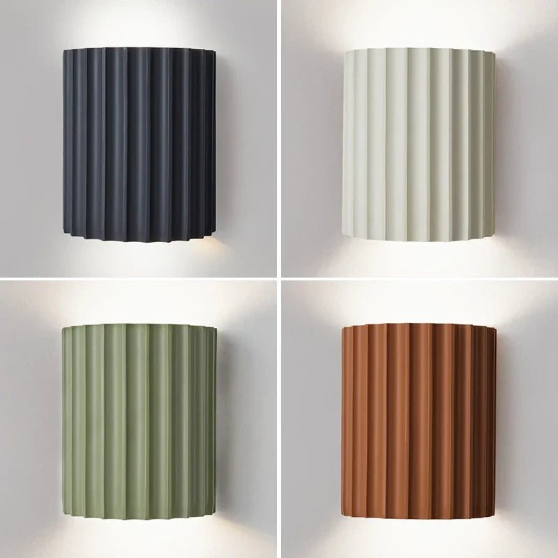 FluteGlow — Fluted Resin Decorative Wall Sconce