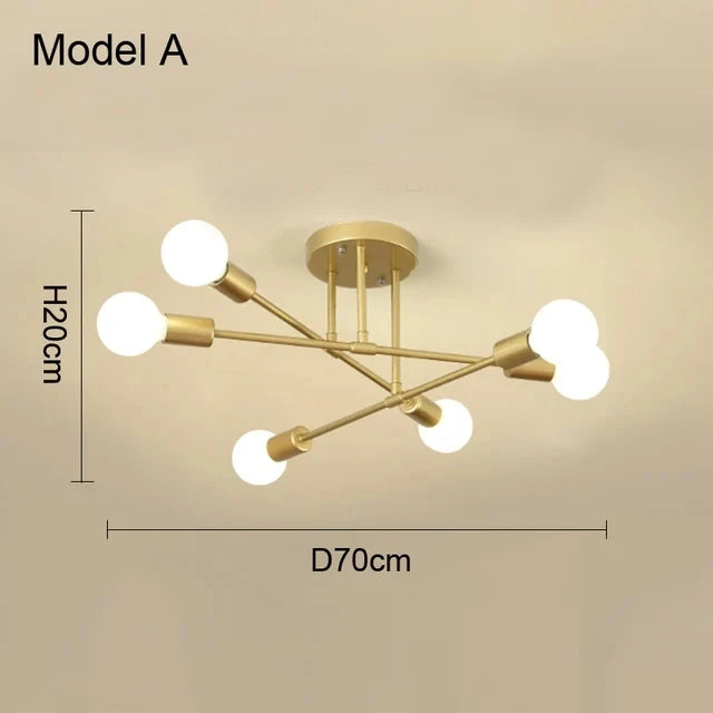 OrbitGlow — Mid-Century Sputnik Ceiling Light