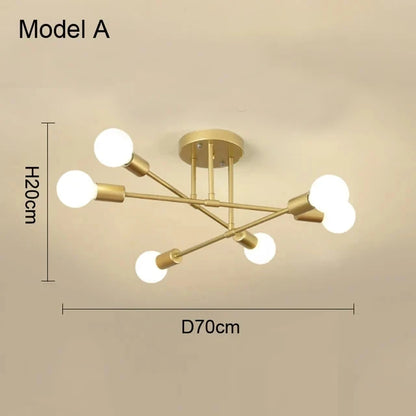 OrbitGlow — Mid-Century Sputnik Ceiling Light