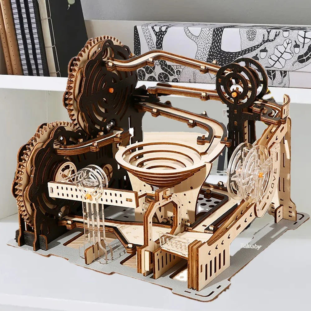 Spiral Gear Marble Run 3D Wooden Puzzle