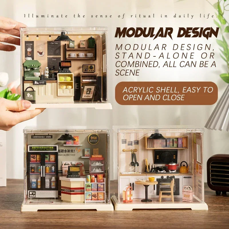 Store Bedroom Kitchen DIY Miniature House Kit
