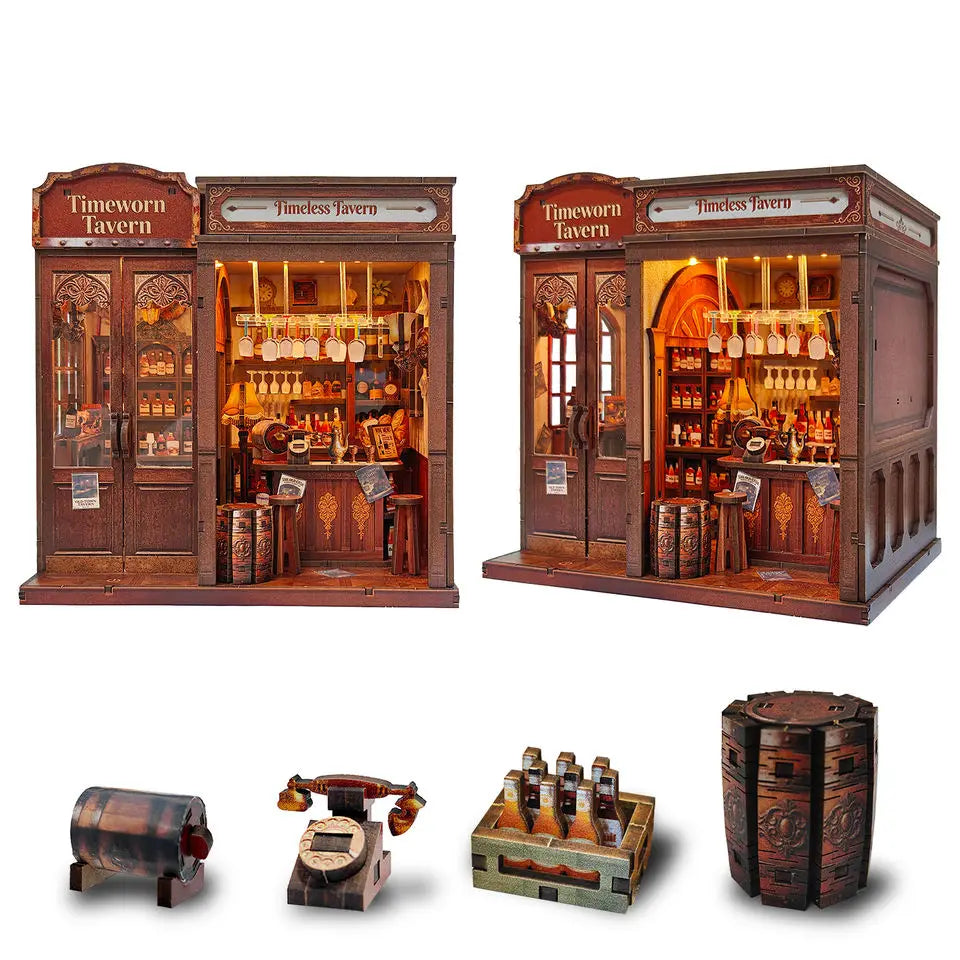 Timeworn Tavern DIY Book Nook Kit with Light