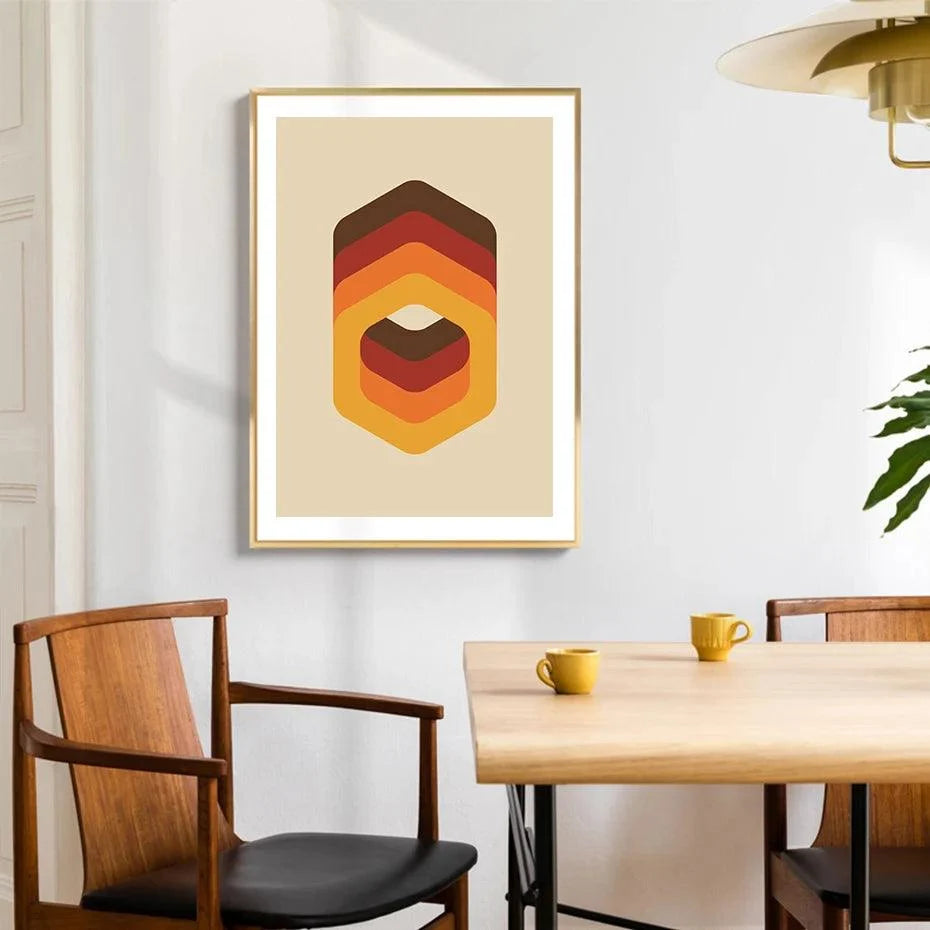Orange Figures Prints