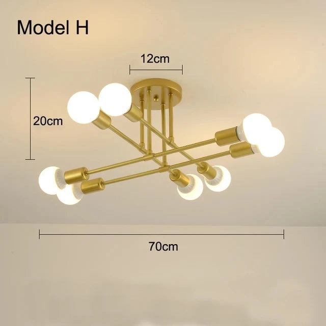 OrbitGlow — Mid-Century Sputnik Ceiling Light