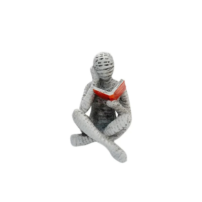 Reading Woman Statue Bookshelf Decor, Thinker Figurine Art Sculpture, Gift for Book Lovers