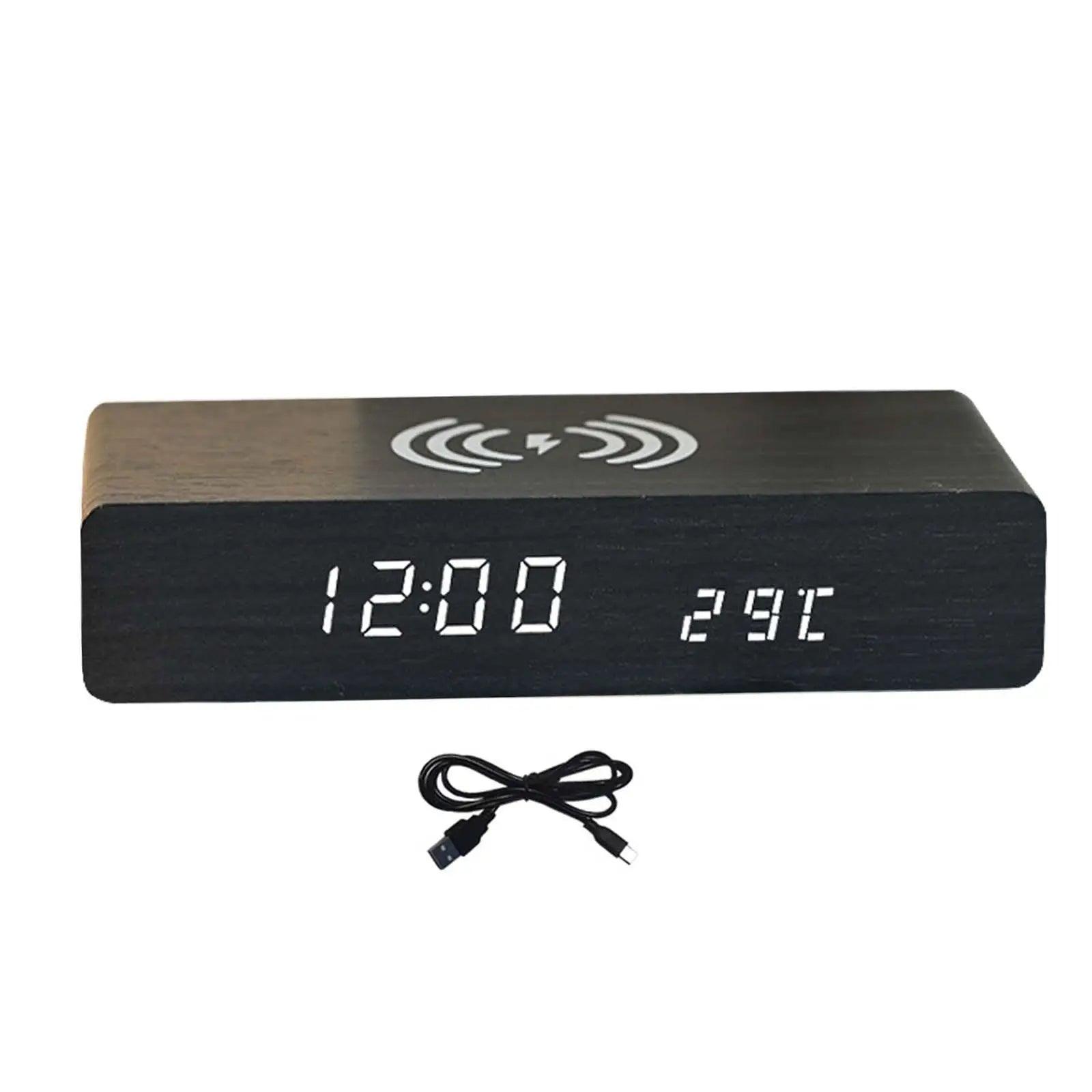 Digital Alarm Clock with Wireless Charging Pad, LED Display — DawnBlock
