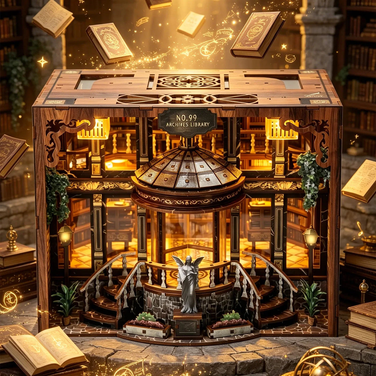 No.99 Archive Library DIY Book Nook Kit with LED Light