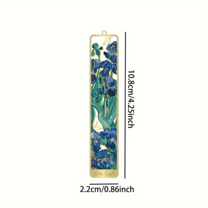 ArtMark Van Gogh Irises — Brass Metal Bookmark