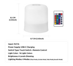 TouchGlow — Rechargeable LED Night Light with Remote,Compact Table Lamp, Dimmable, USB-C