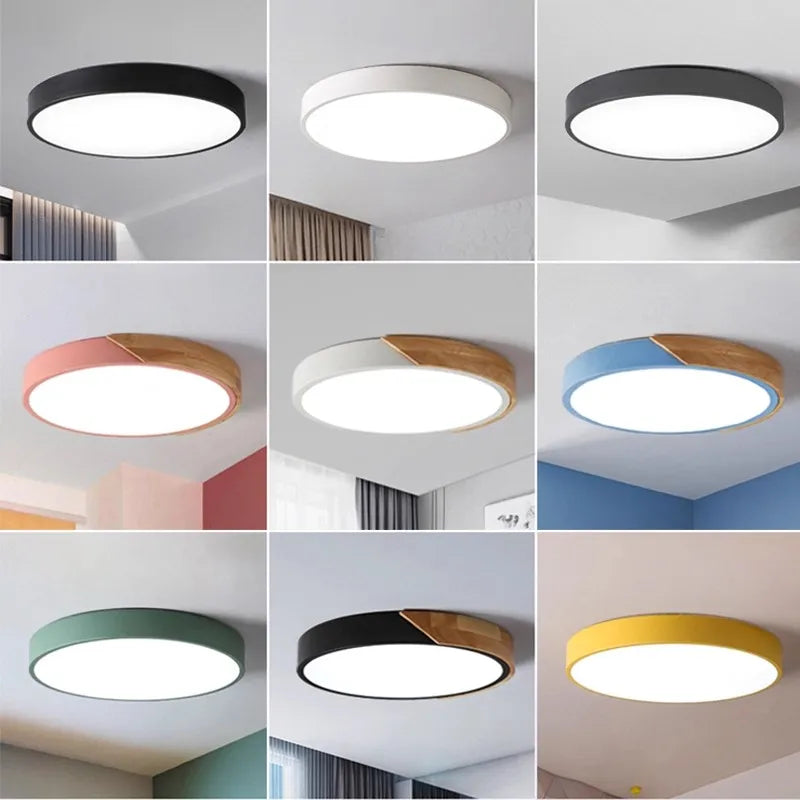 SlimGlow Ultra-Thin LED Ceiling Light — Flush Mount, 3 Colors, Multiple Sizes & Finishes