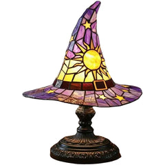 WitchHat Stained Glass Lamp — Mystical Tiffany-Style Decor