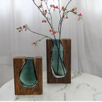 Wooden Glass Floral Vase