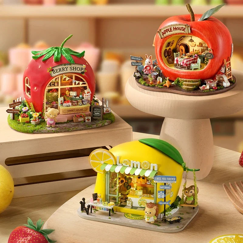 DIY Dollhouse Furniture Set Wooden Miniature Kit