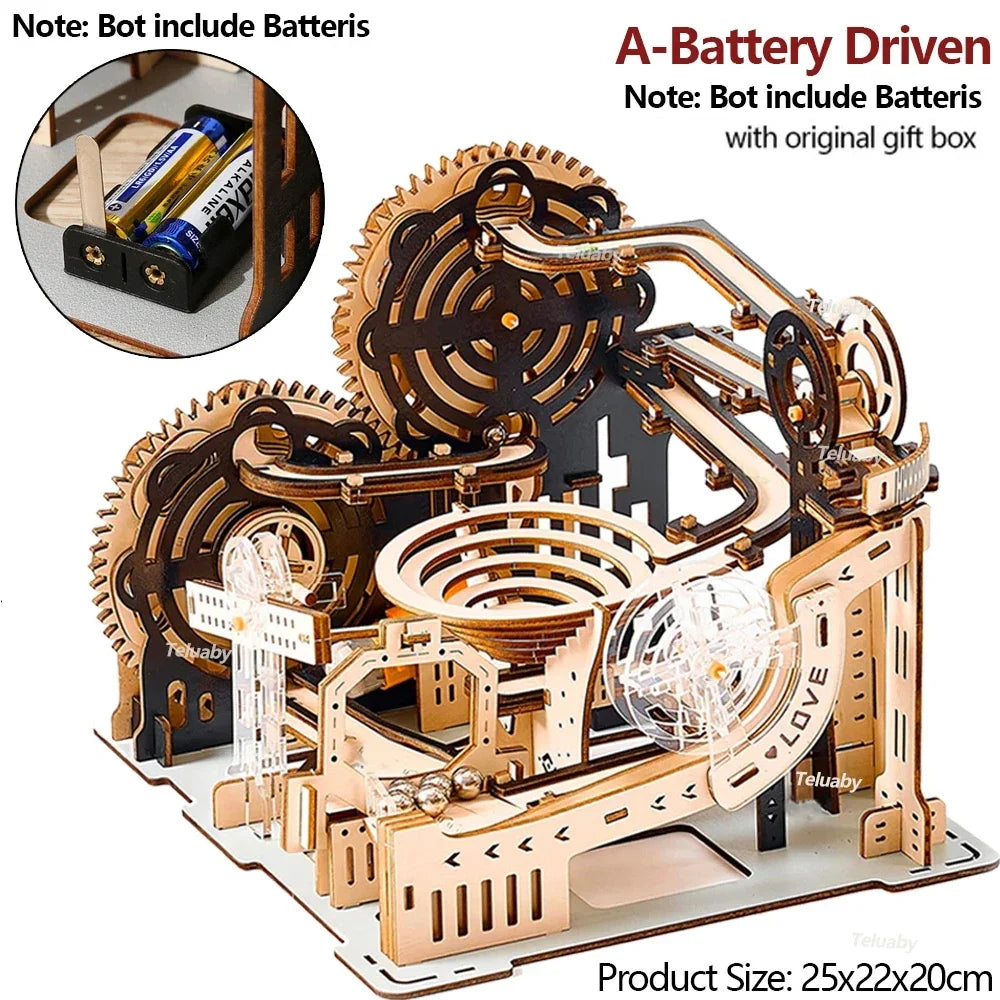 Spiral Gear Marble Run 3D Wooden Puzzle