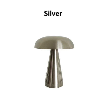 HushGlow — Metal Mushroom Touch Lamp