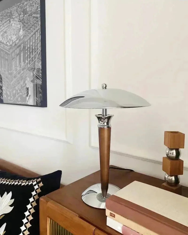 Polaris Wood & Chrome Desk Lamp