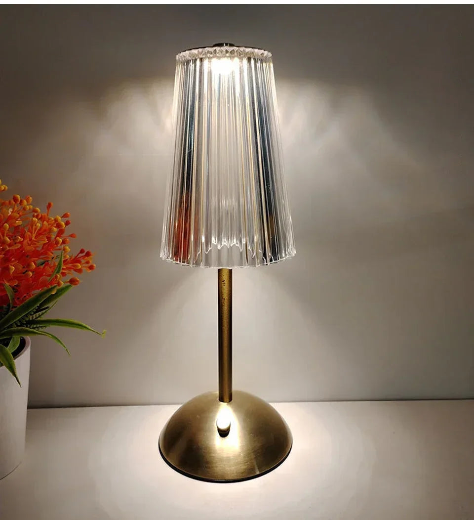 StarGlow Crystal Cordless Table Lamp — Touch Dimmer