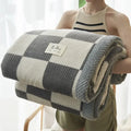 Chunky Chenille Knit Throw Blanket, Soft Handmade Knitted Blanket for Couch and Bed, Machine Washable