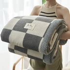 Chunky Chenille Knit Throw Blanket, Soft Handmade Knitted Blanket for Couch and Bed, Machine Washable