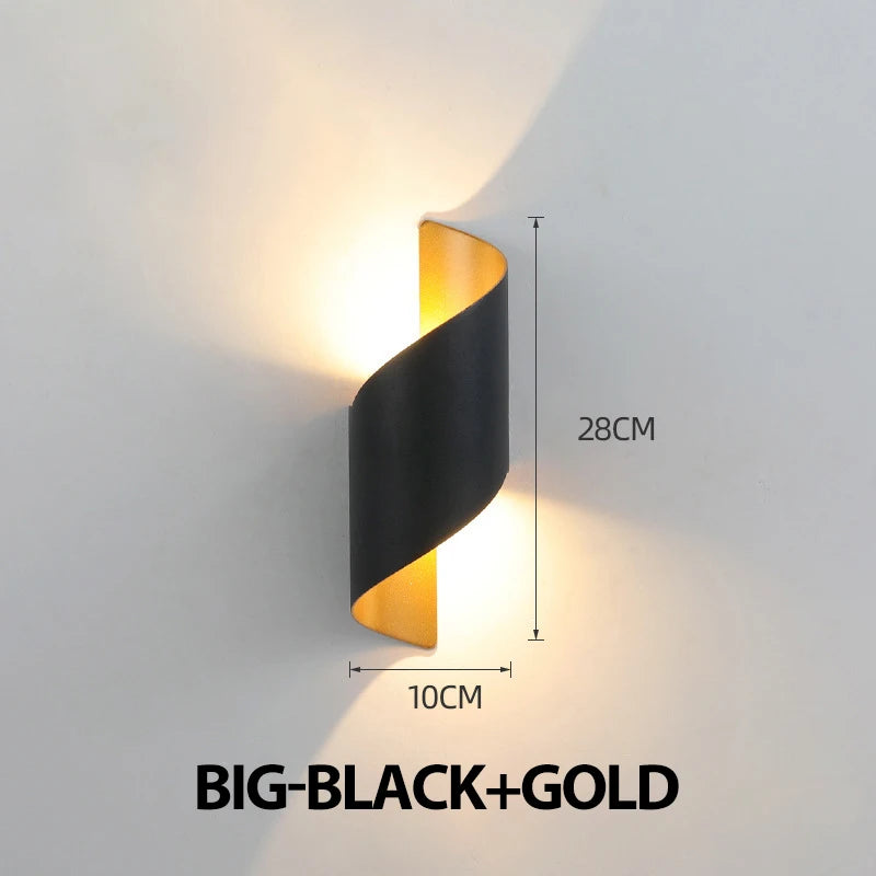 TwistGlow — Spiral Outdoor LED Wall Sconce
