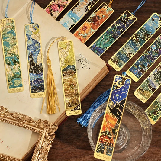 ArtMark Van Gogh Irises — Brass Metal Bookmark