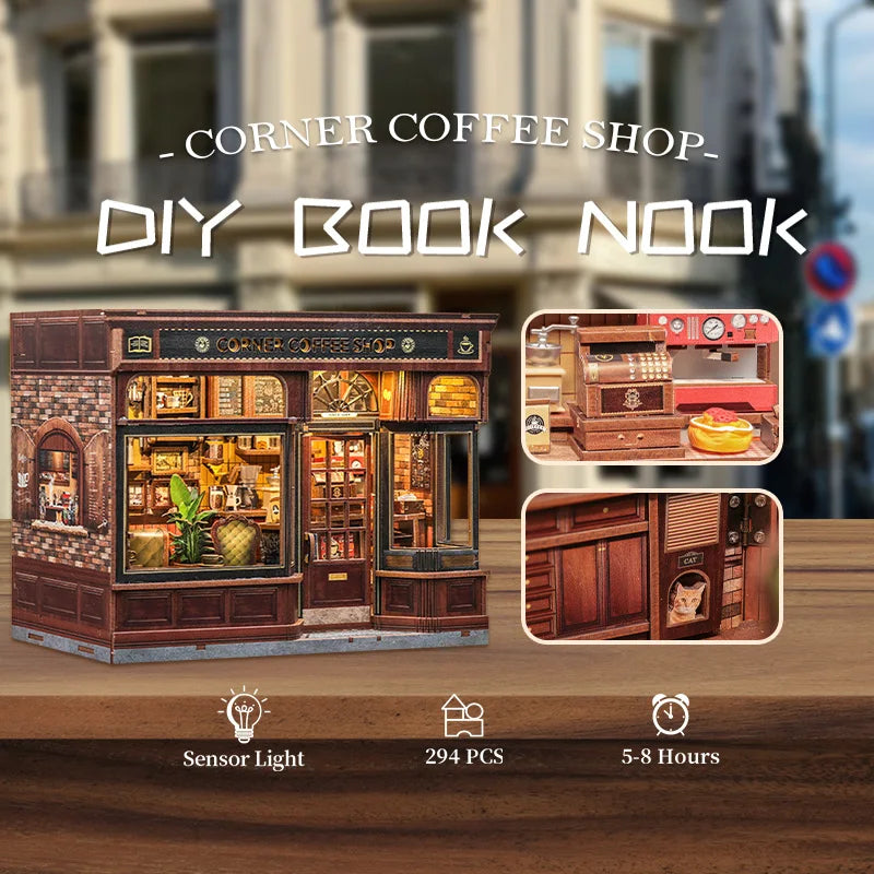 Corner Coffee Shop DIY Book Nook Kit