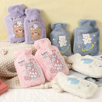 Cute Hot Water Bottle with Plush Cover, Bear Bunny Small Hand Warmer 250ml, Gift