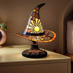 WitchHat Stained Glass Lamp — Mystical Tiffany-Style Decor