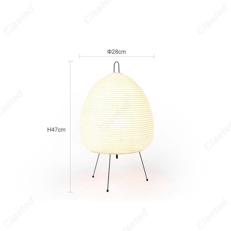 AkariGlow Japanese Rice Paper Table Lamp — E27 Tripod, Wabi-Sabi, Bedroom & Living Room