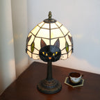 TiffanyCat Stained Glass Table Lamp — Vintage Cat Decor