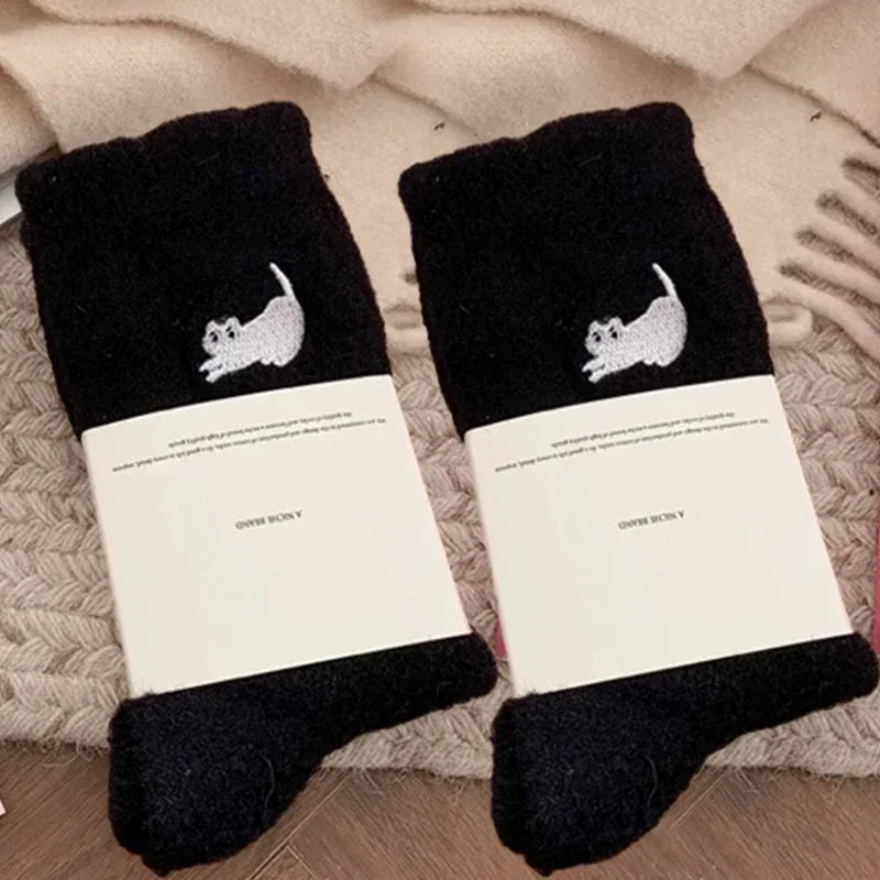 Fuzzy Socks for Women, Cute Cat Cozy Plush Winter Socks, Soft Warm Slipper Socks, 1-3 Pairs