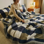 Chunky Chenille Knit Throw Blanket, Soft Handmade Knitted Blanket for Couch and Bed, Machine Washable