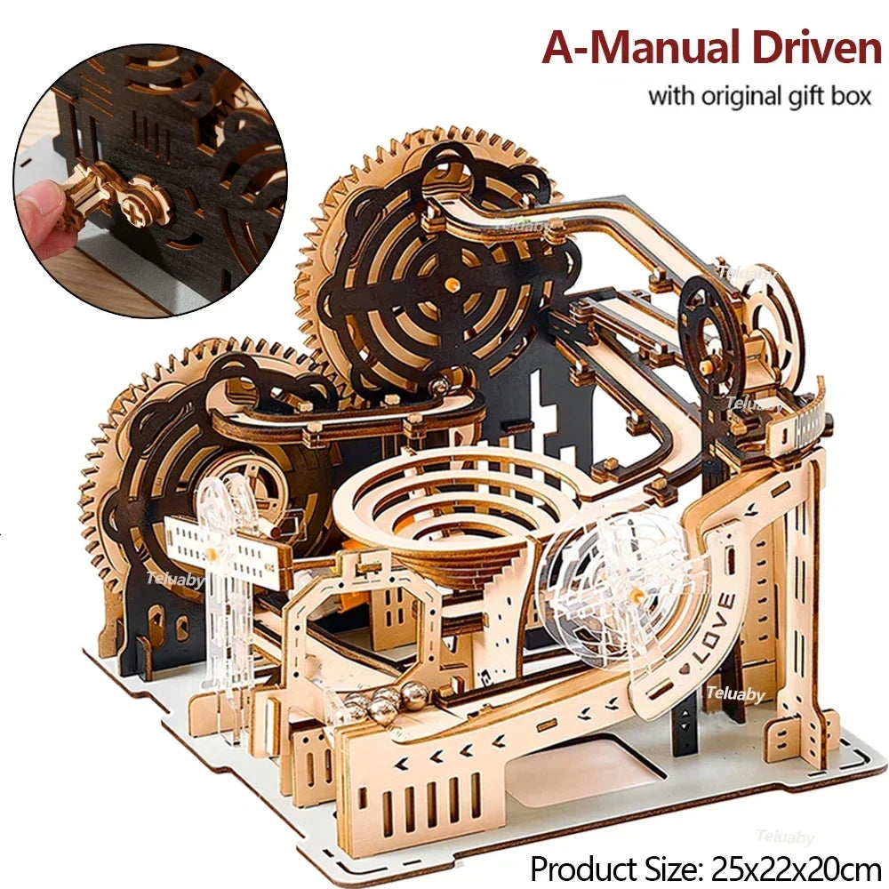 Spiral Gear Marble Run 3D Wooden Puzzle