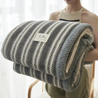 Chunky Chenille Knit Throw Blanket, Soft Handmade Knitted Blanket for Couch and Bed, Machine Washable