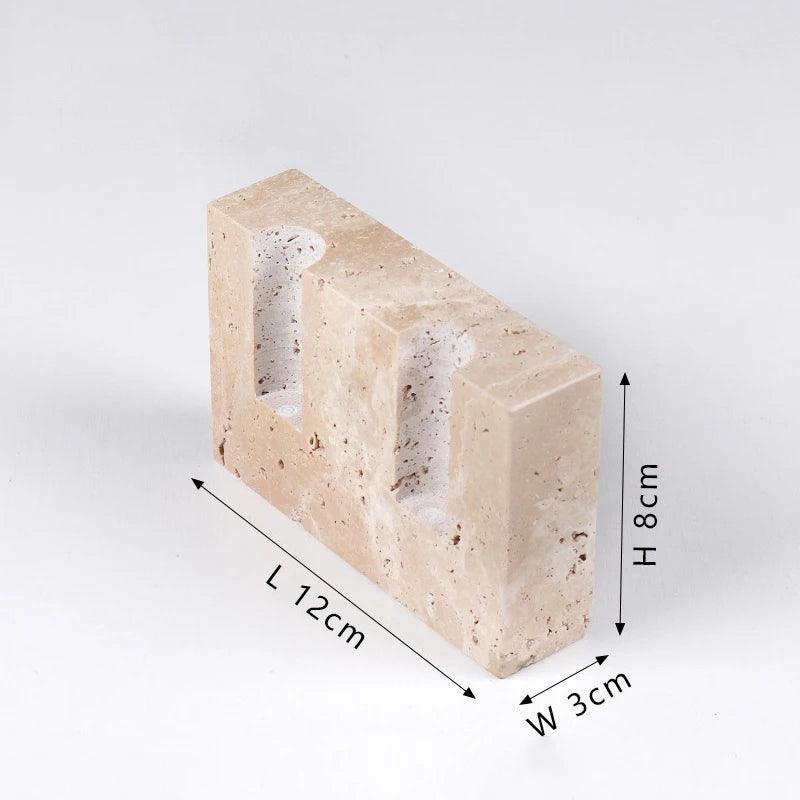 Travertine Stone Candle Holder
