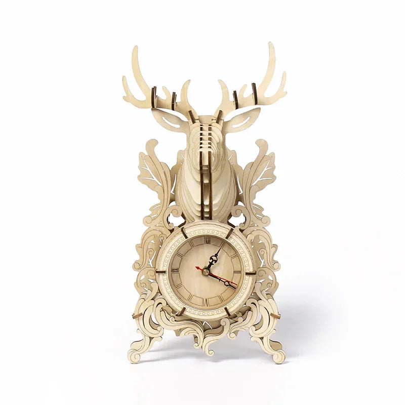 Wooden Clock 3D Puzzle Kit
